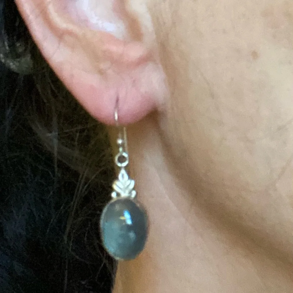 Labradorite sterling earrings - Picture 7 of 8